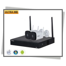 IP Dahua 4mp Ultra Hd Videoovervågning Wifi Bullet Kamera Sæt 2